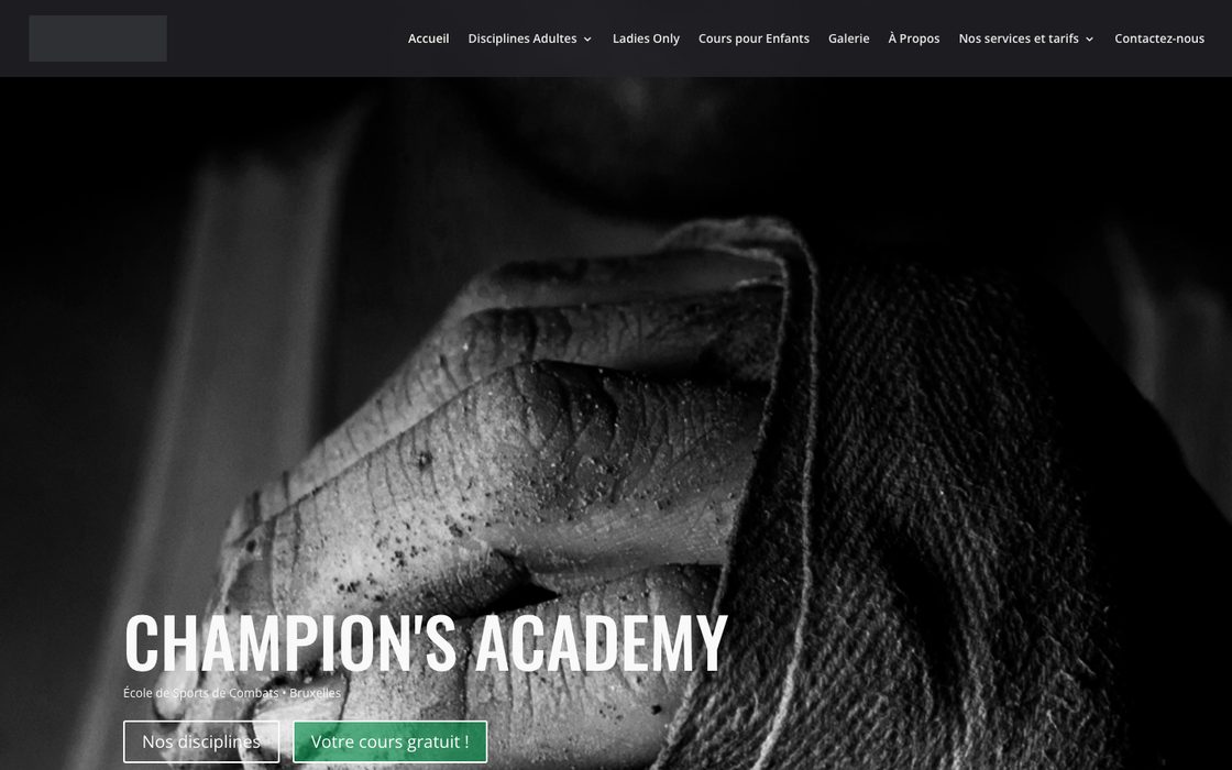 Capture du site champions-academy.be